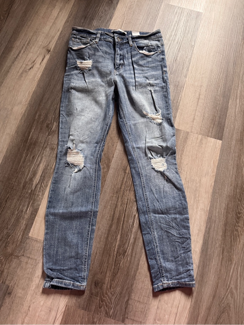 eunina Ripped Medium Blue Skinny Jeans